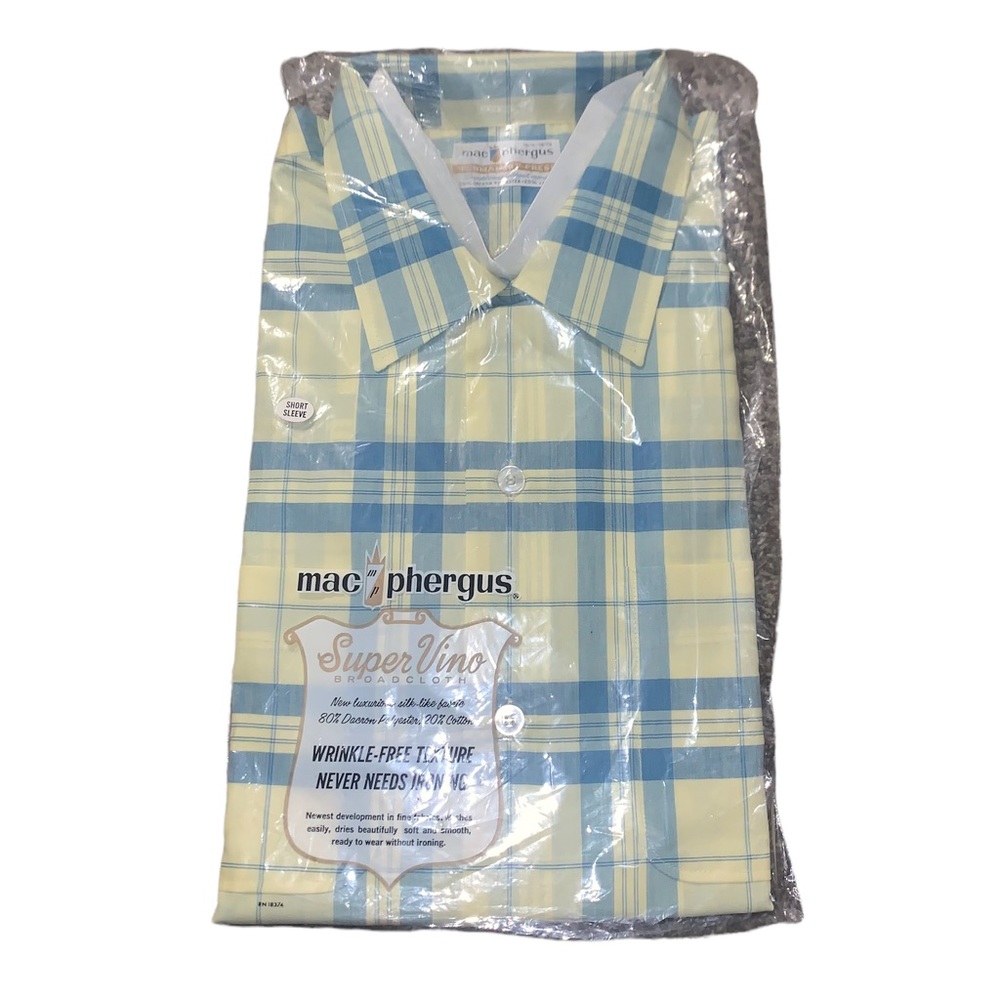 Vintage Max Phergus Collared Shirt Yellow/Blue Plaid